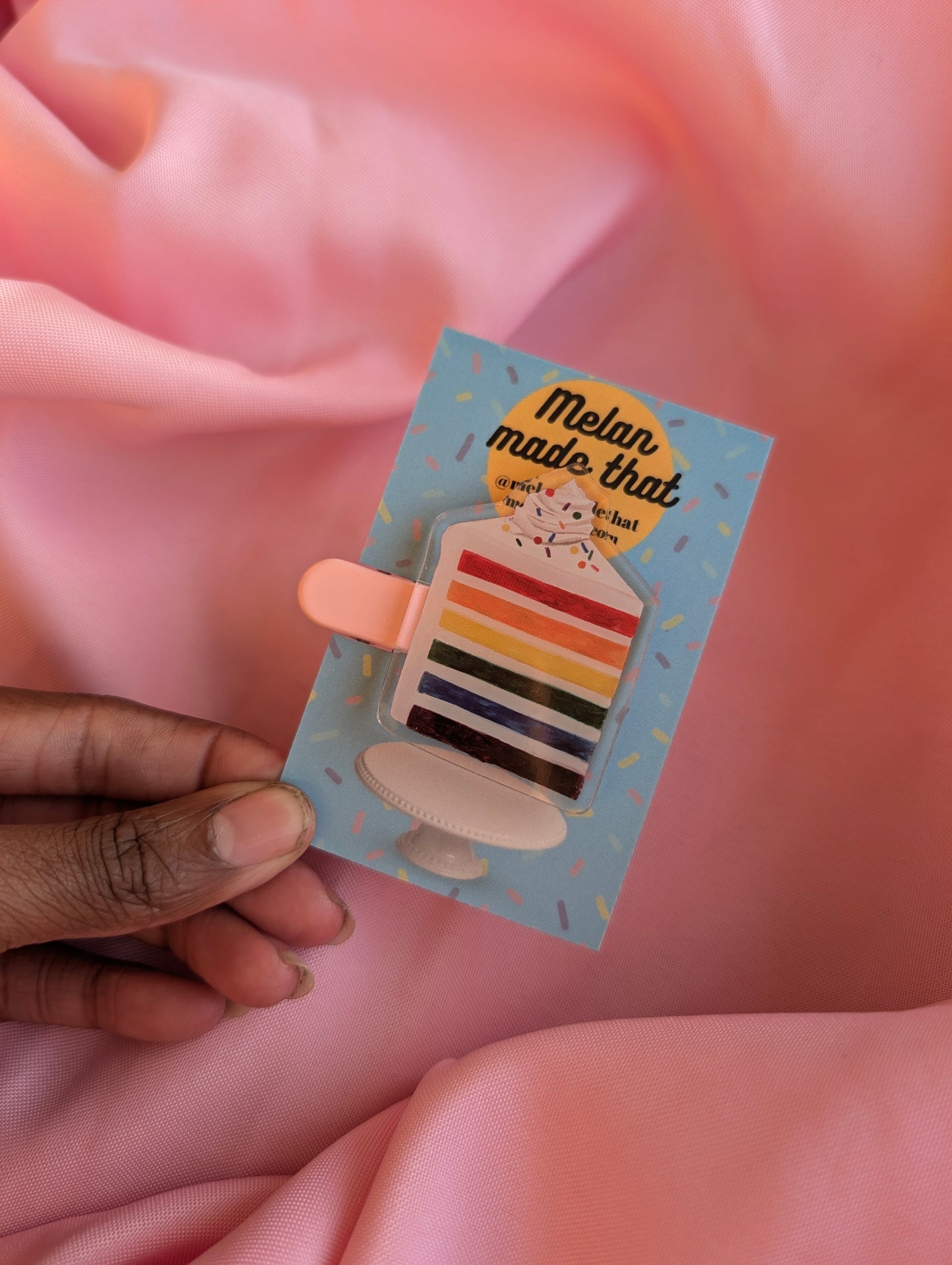 Rainbow Cake Hair Clip