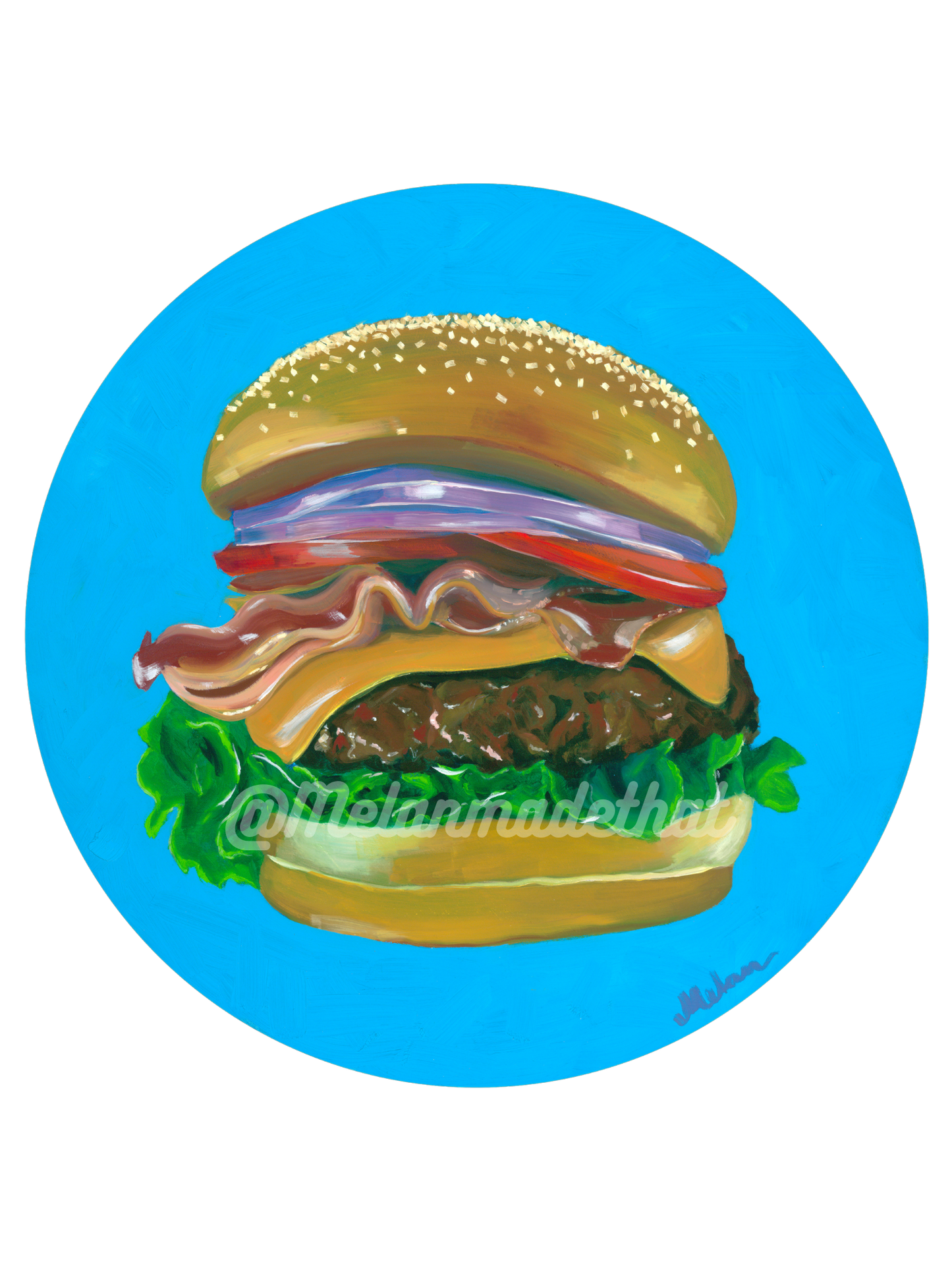 Bacon Cheeseburger--Original Canvas