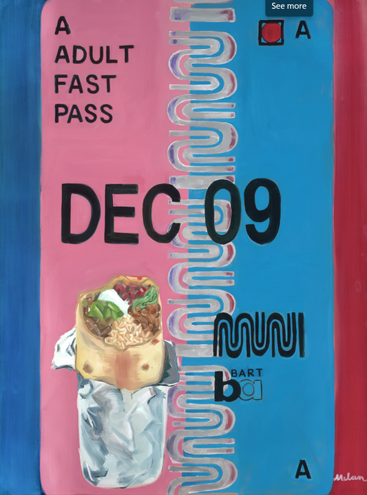 Muni Fast Pass: Burrito--Original Canvas