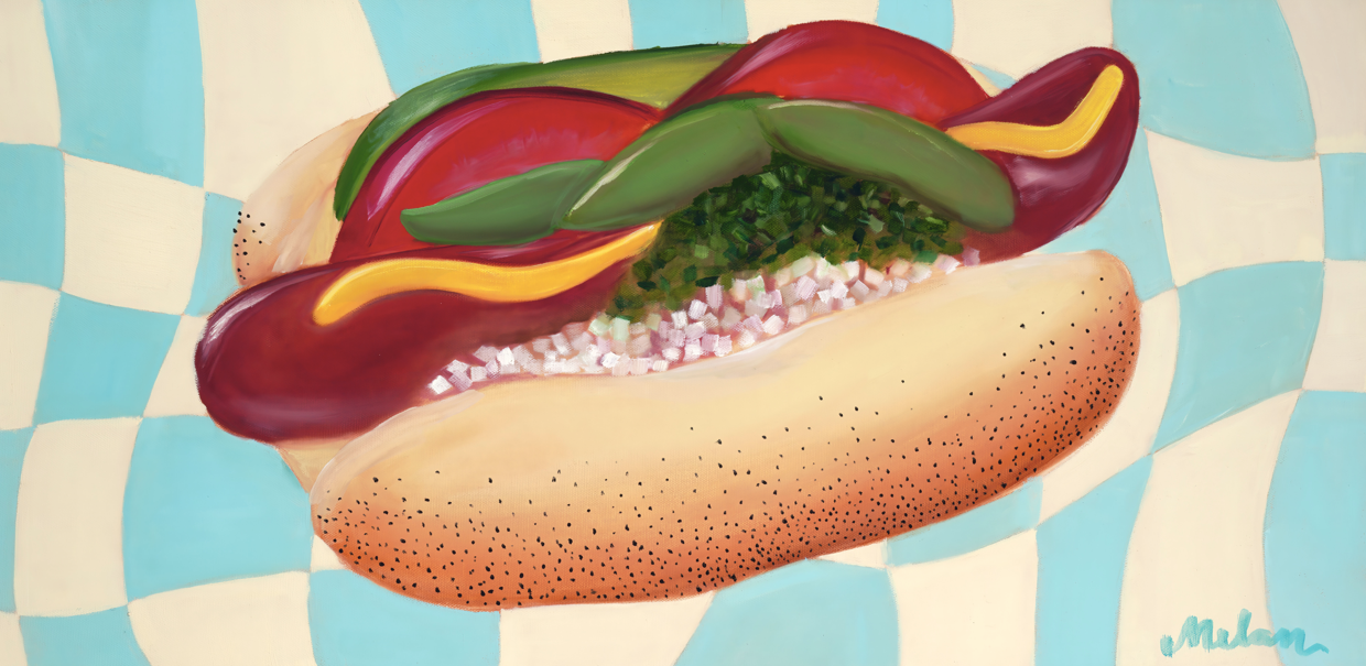 Chicago Hot Dog--Original Canvas